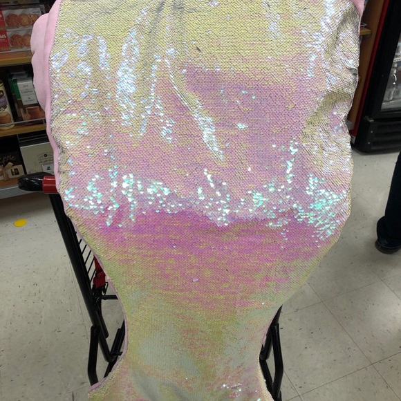 Mermaid tail sleeping bag blanket pink sequins new
